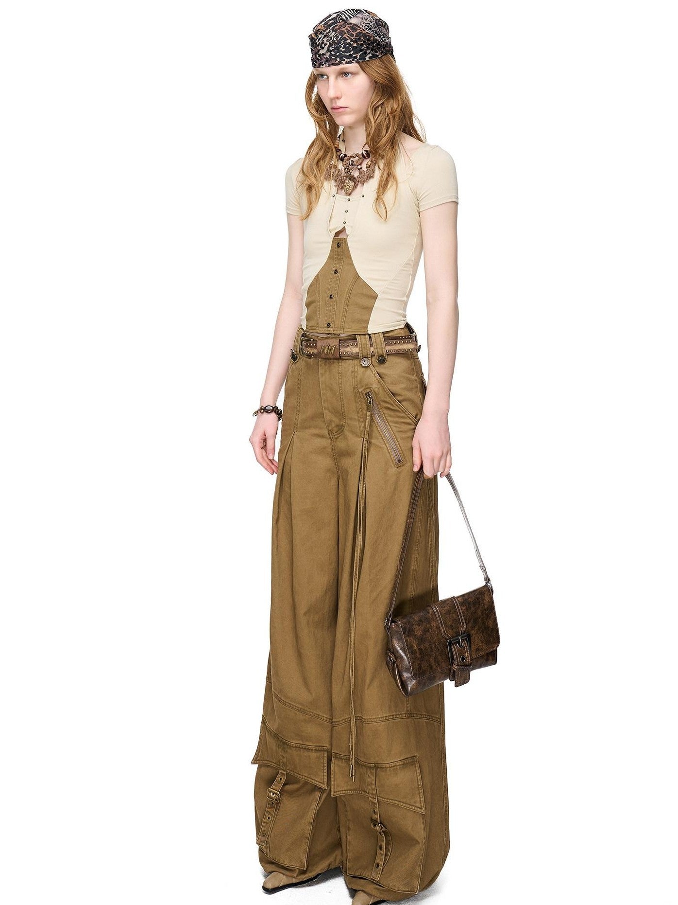 NORTH NODE Boho Rivet Splice Halter Women&