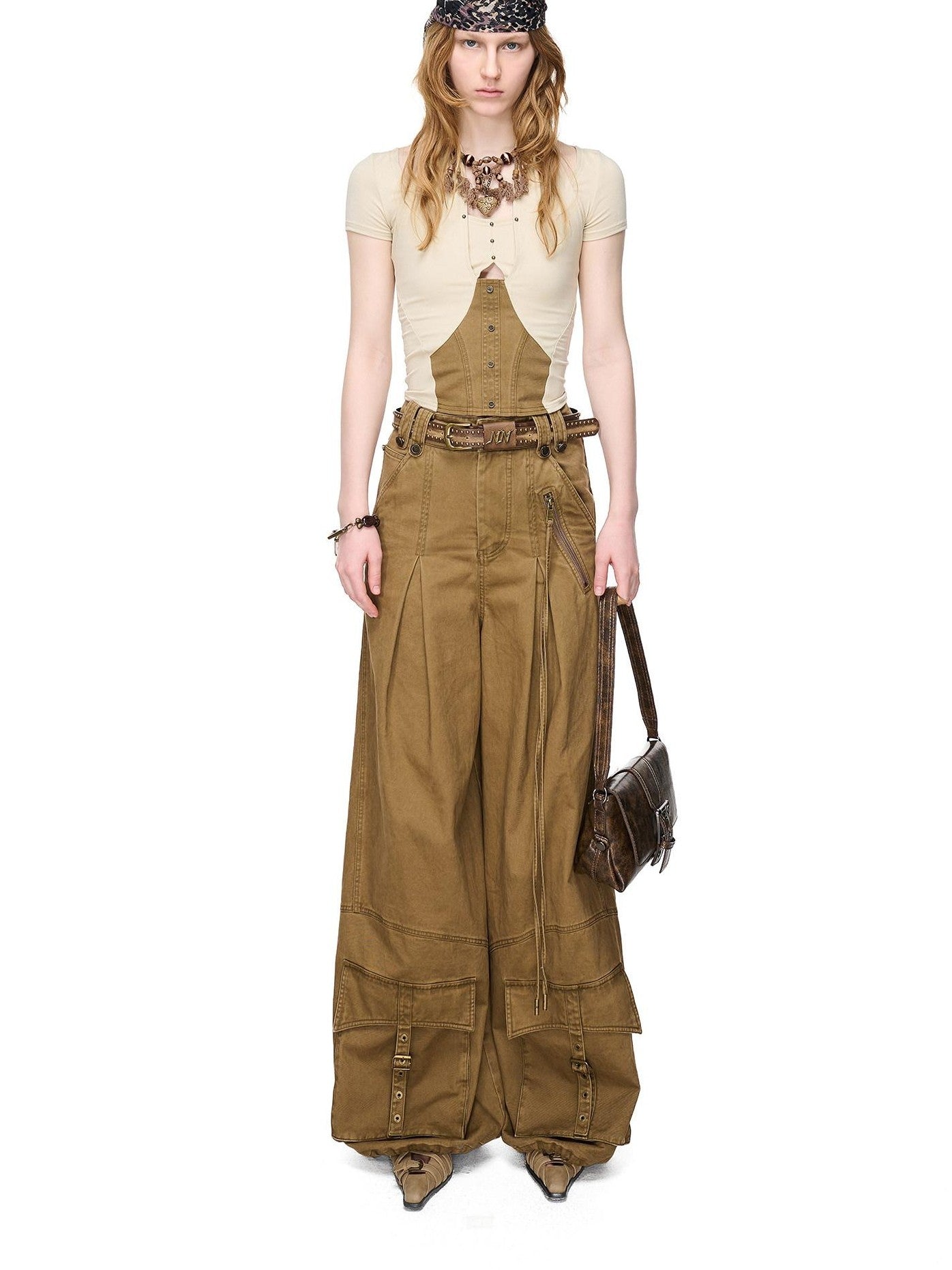 NORTH NODE Boho Rivet Splice Halter Women&