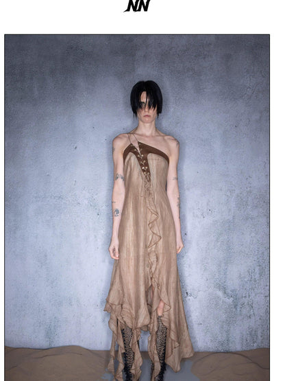 NORTH NODE Boho Ruffled Asymmetric Tie Women&