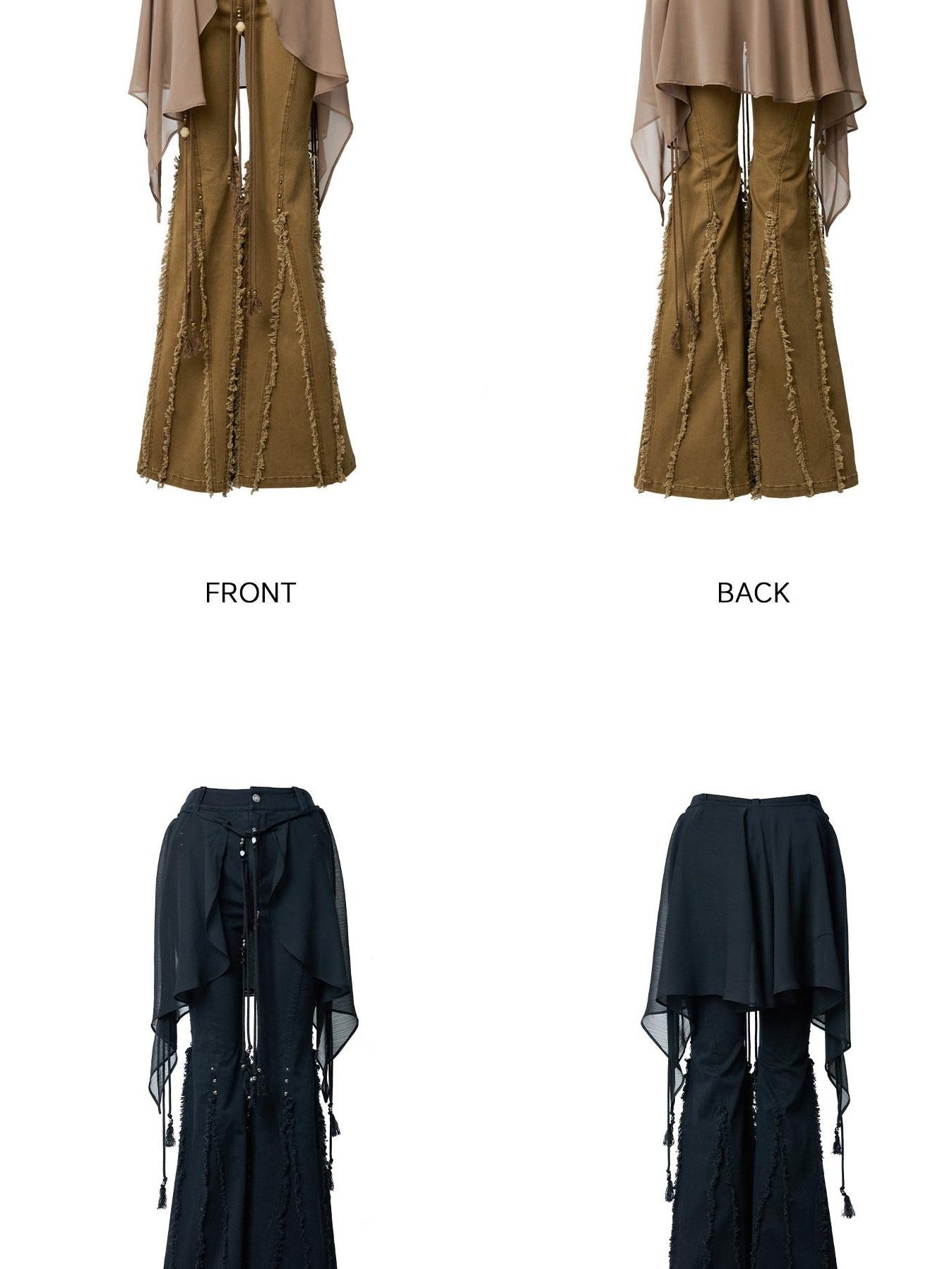 NORTH NODE Brushed Khaki Slim Micro Flare Women&