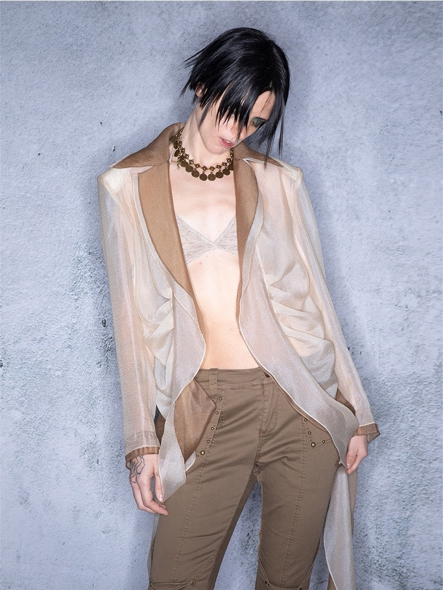NORTH_NODE_Bubble_Gauze_Pleated_Spliced_Notched_Lapel_Women&
