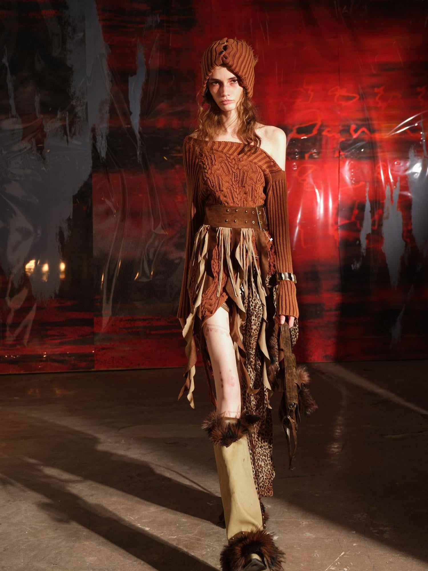 NORTH NODE Burnt Texture Distressed Irregular Women&
