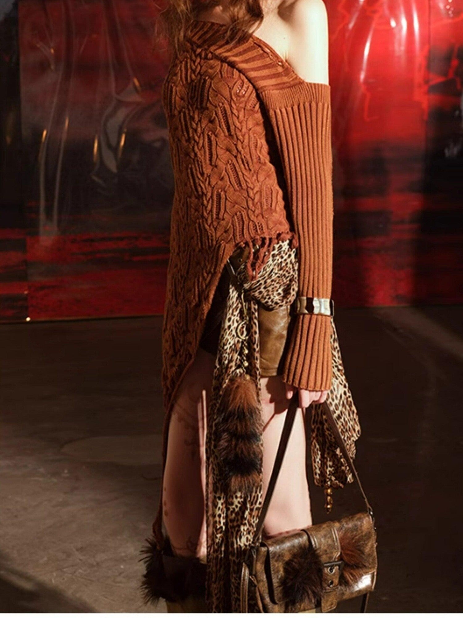 NORTH NODE Burnt Texture Distressed Irregular Women&
