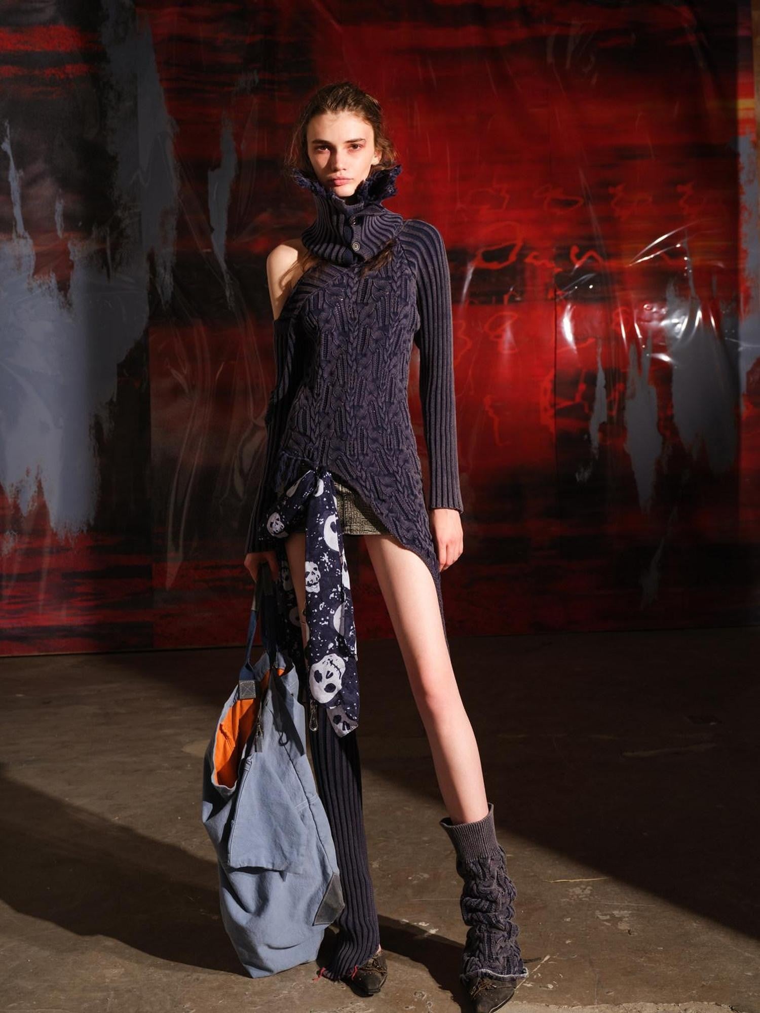 NORTH NODE Burnt Texture Distressed Irregular Women&