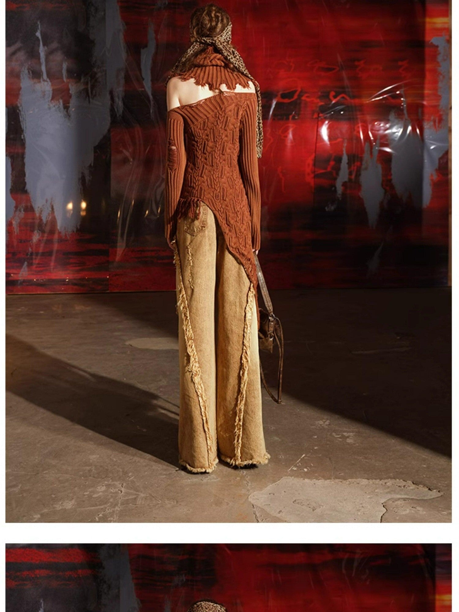NORTH NODE Burnt Texture Distressed Irregular Women&