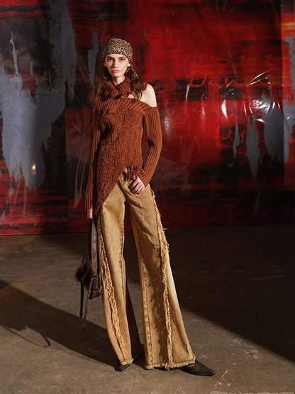 NORTH NODE Burnt Texture Distressed Irregular Women&