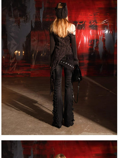 NORTH NODE Burnt Texture Distressed Irregular Women&
