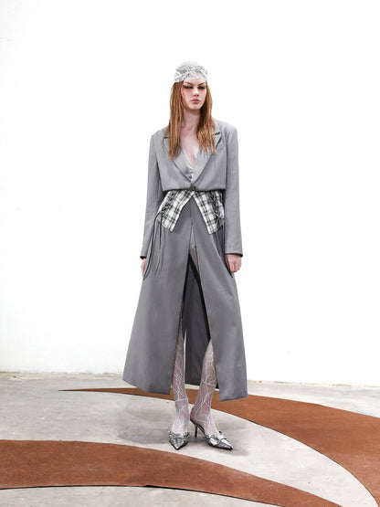 NORTH_NODE_Checked_Detachable_Waist_Belt_Lapel_Women&