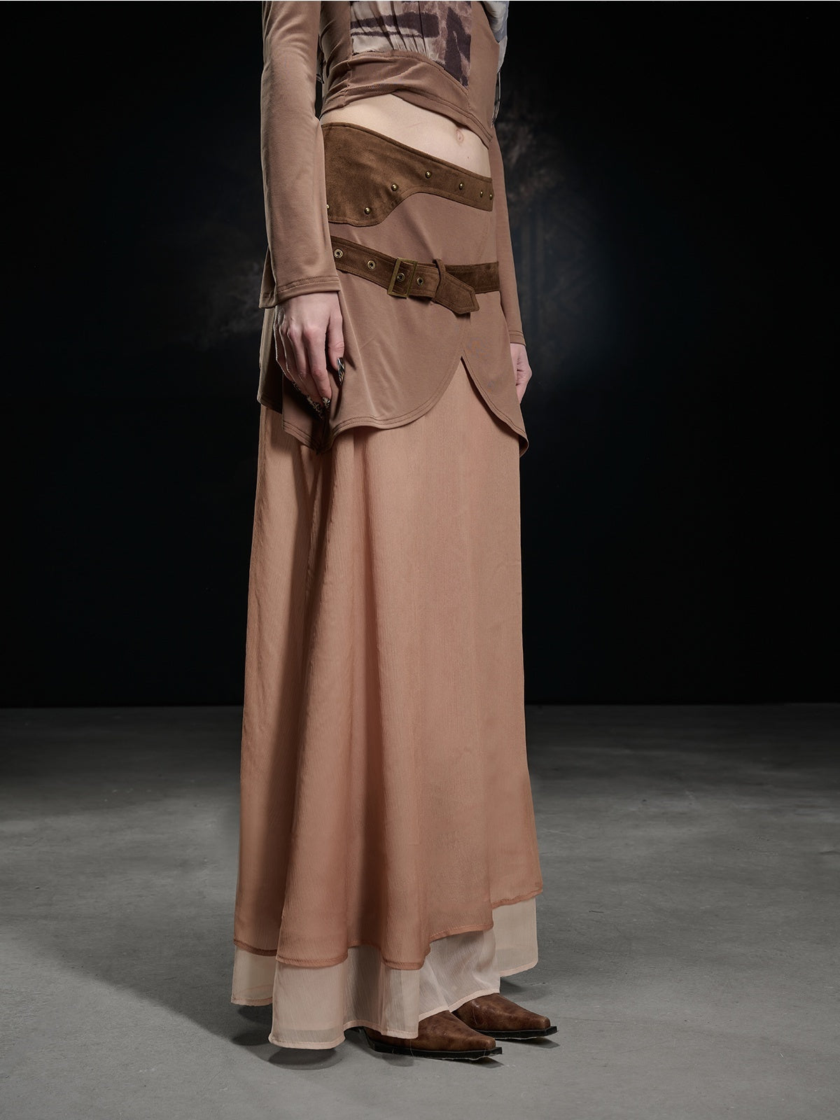 NORTH_NODE_Chiffon_Spliced_A_Line_Women&