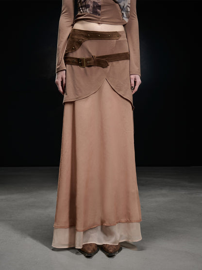 NORTH NODE Chiffon Spliced A Line Women&