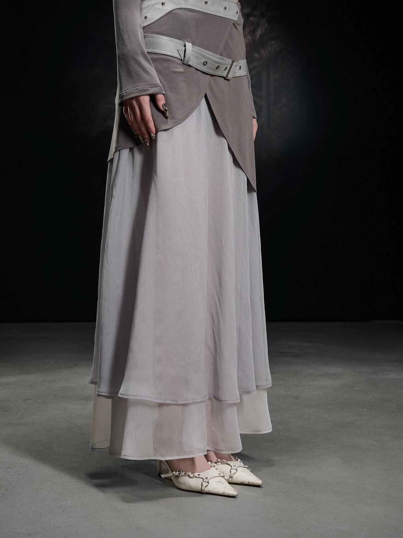 NORTH NODE Chiffon Spliced A Line Women&