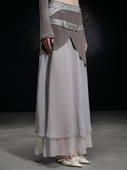NORTH NODE Chiffon Spliced A Line Women&