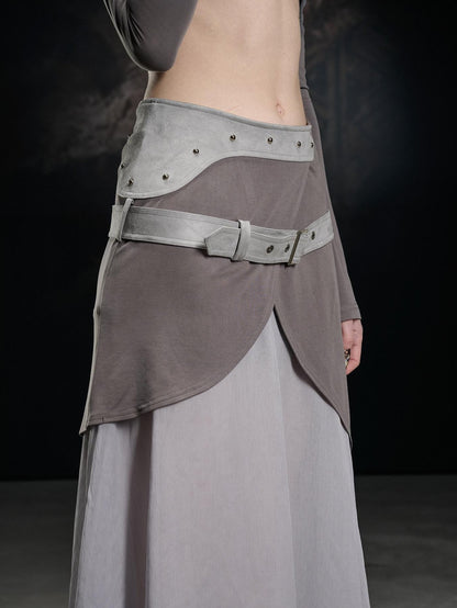 NORTH NODE Chiffon Spliced A Line Women&