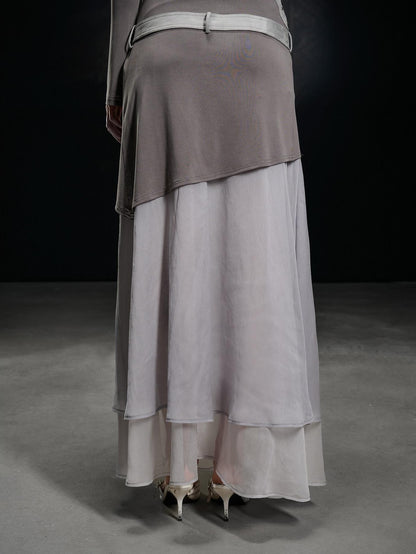 NORTH NODE Chiffon Spliced A Line Women&