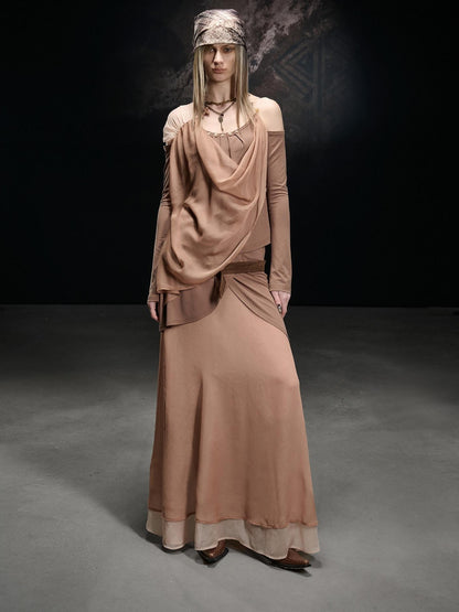 NORTH NODE Chiffon Spliced A Line Women&