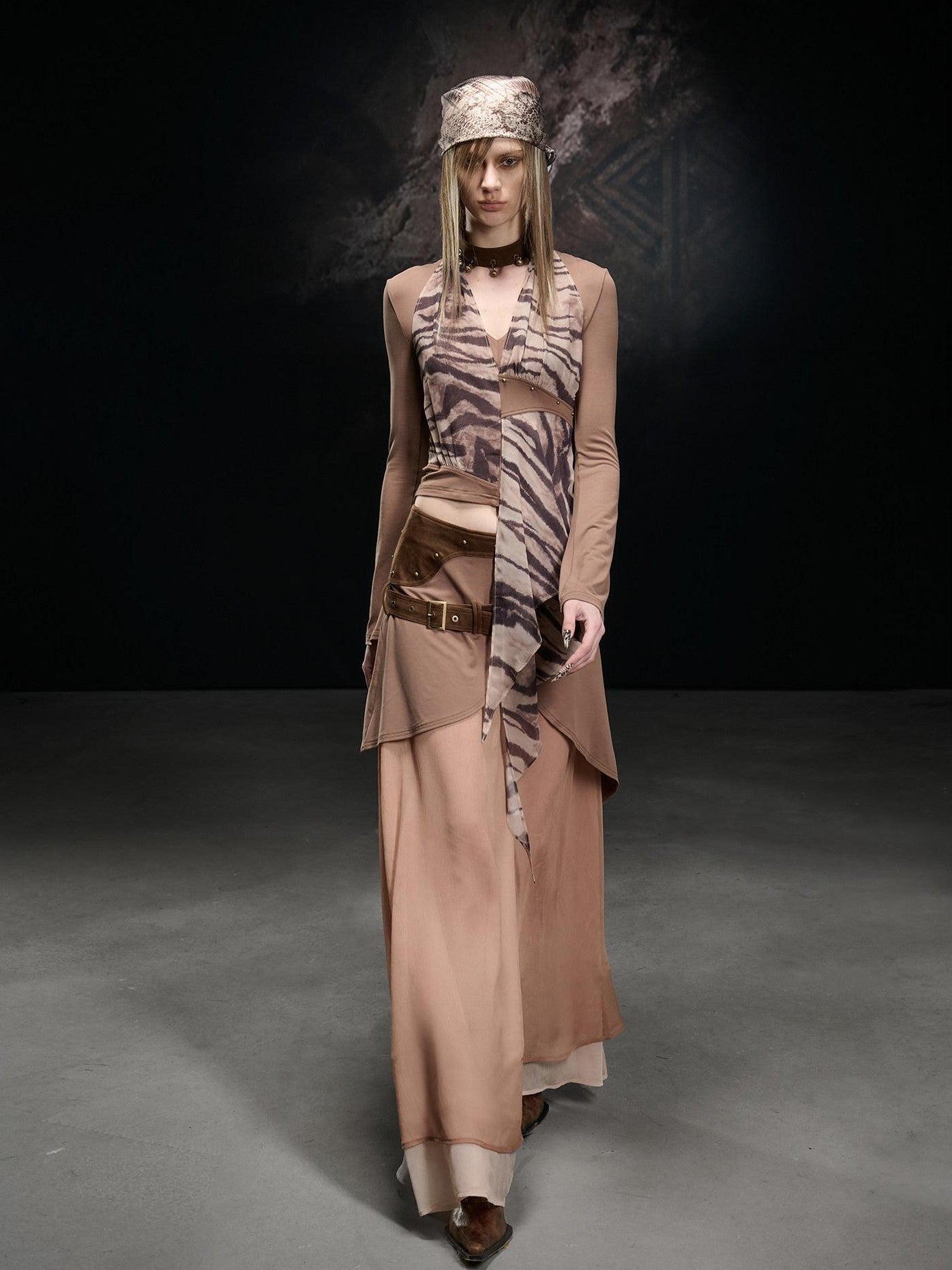 NORTH NODE Chiffon Spliced A Line Women&