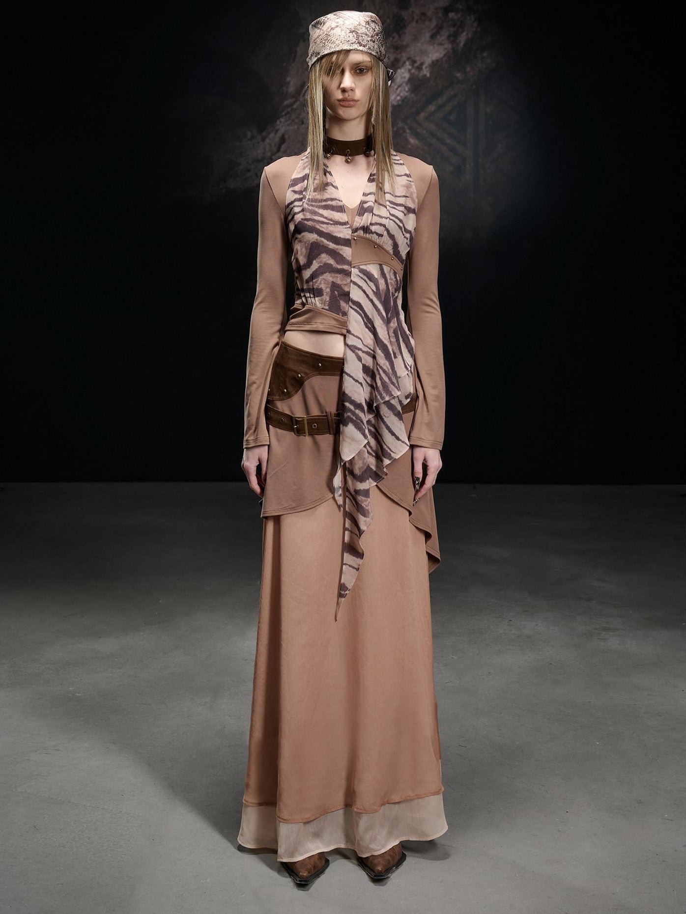 NORTH NODE Chiffon Spliced A Line Women&