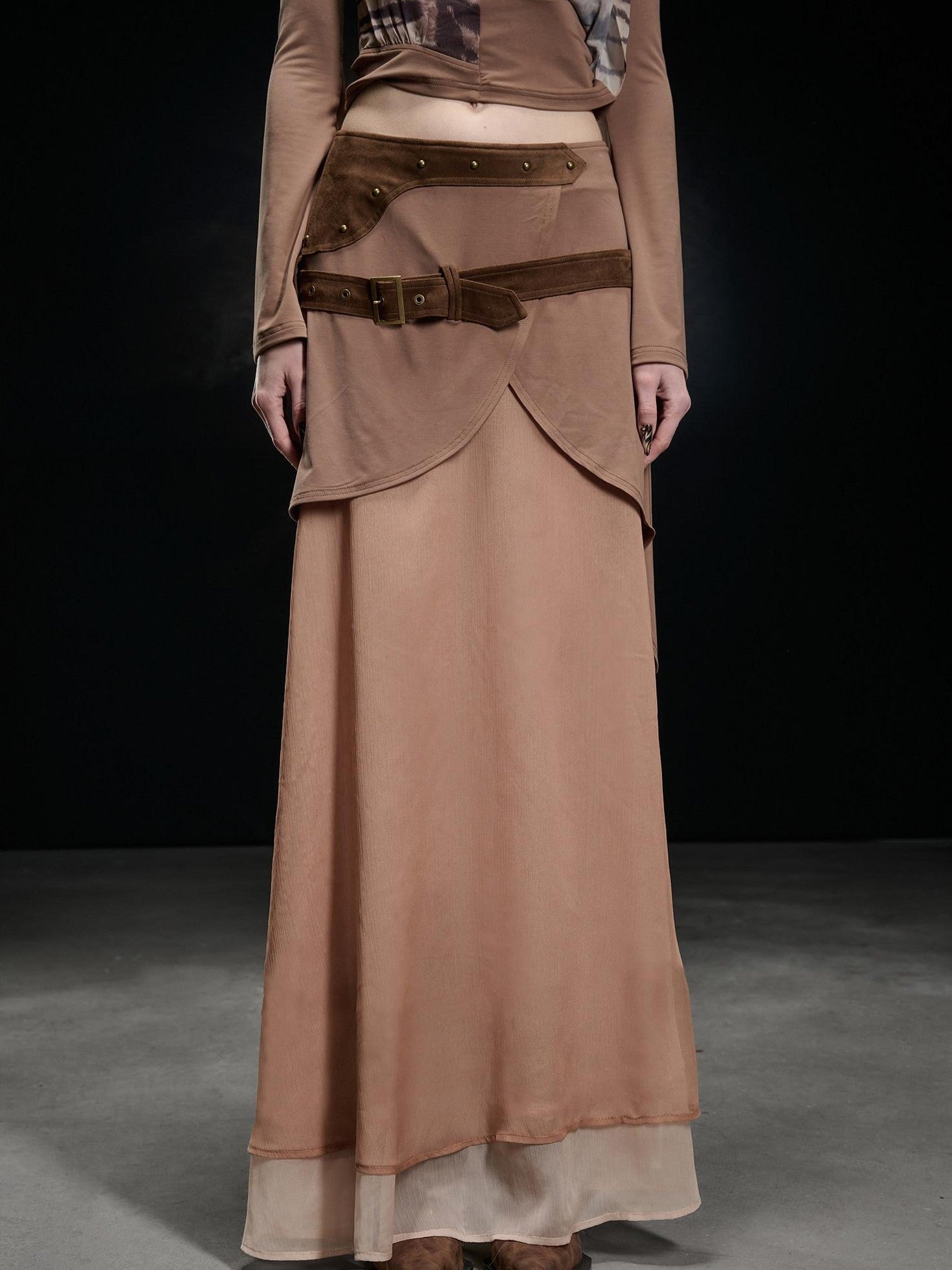 NORTH NODE Chiffon Spliced A Line Women&