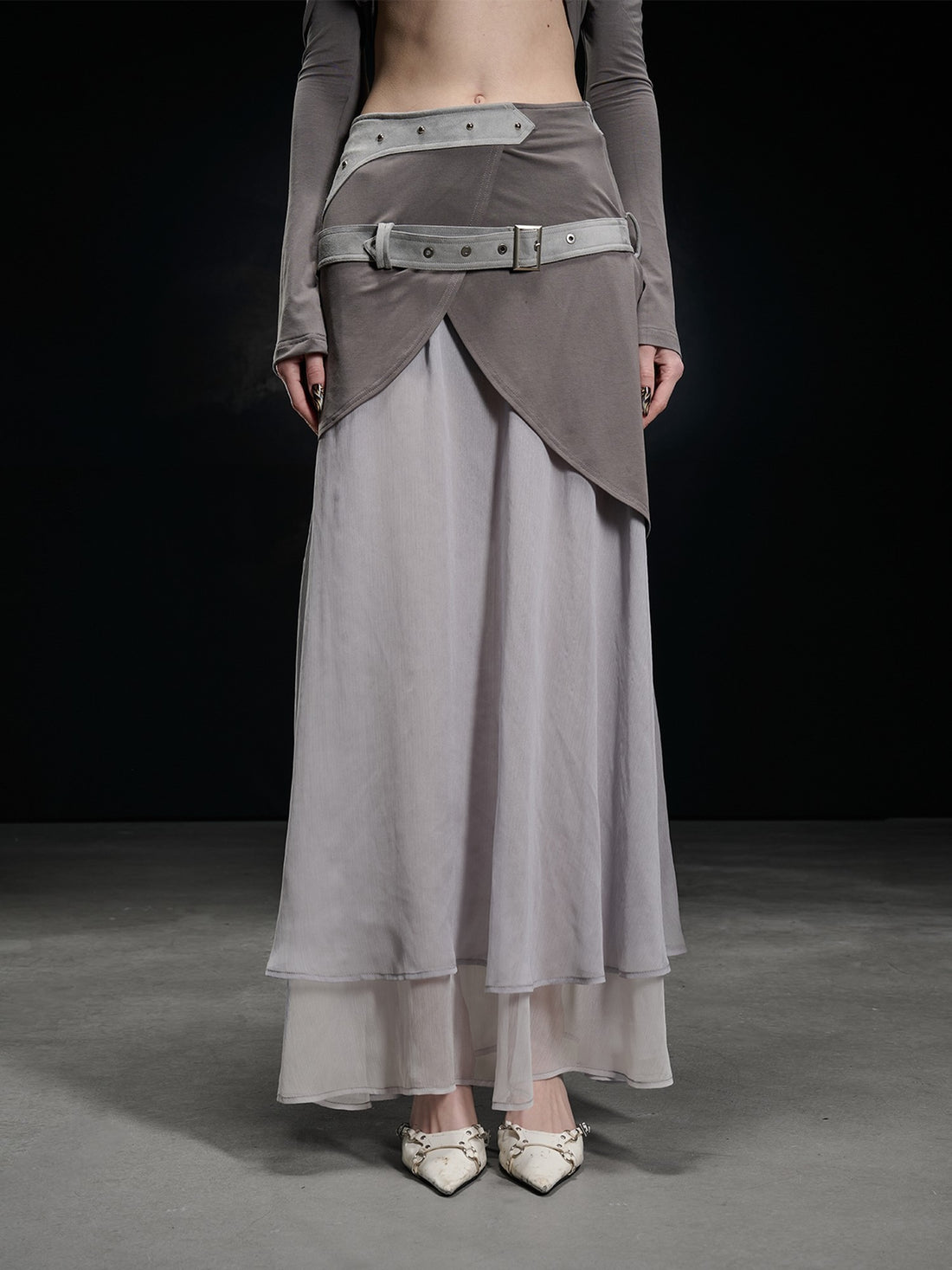 NORTH NODE Chiffon Spliced A Line Women&