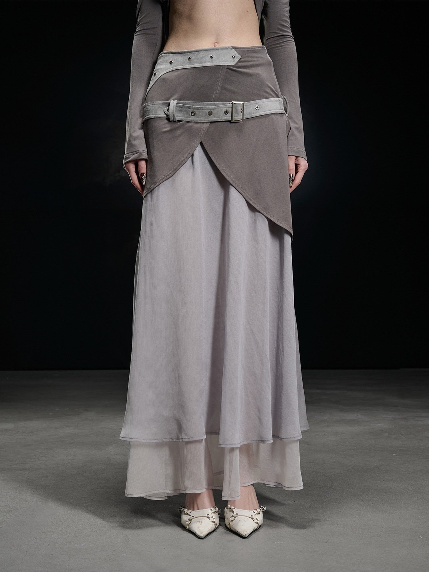 NORTH NODE Chiffon Spliced A Line Women&