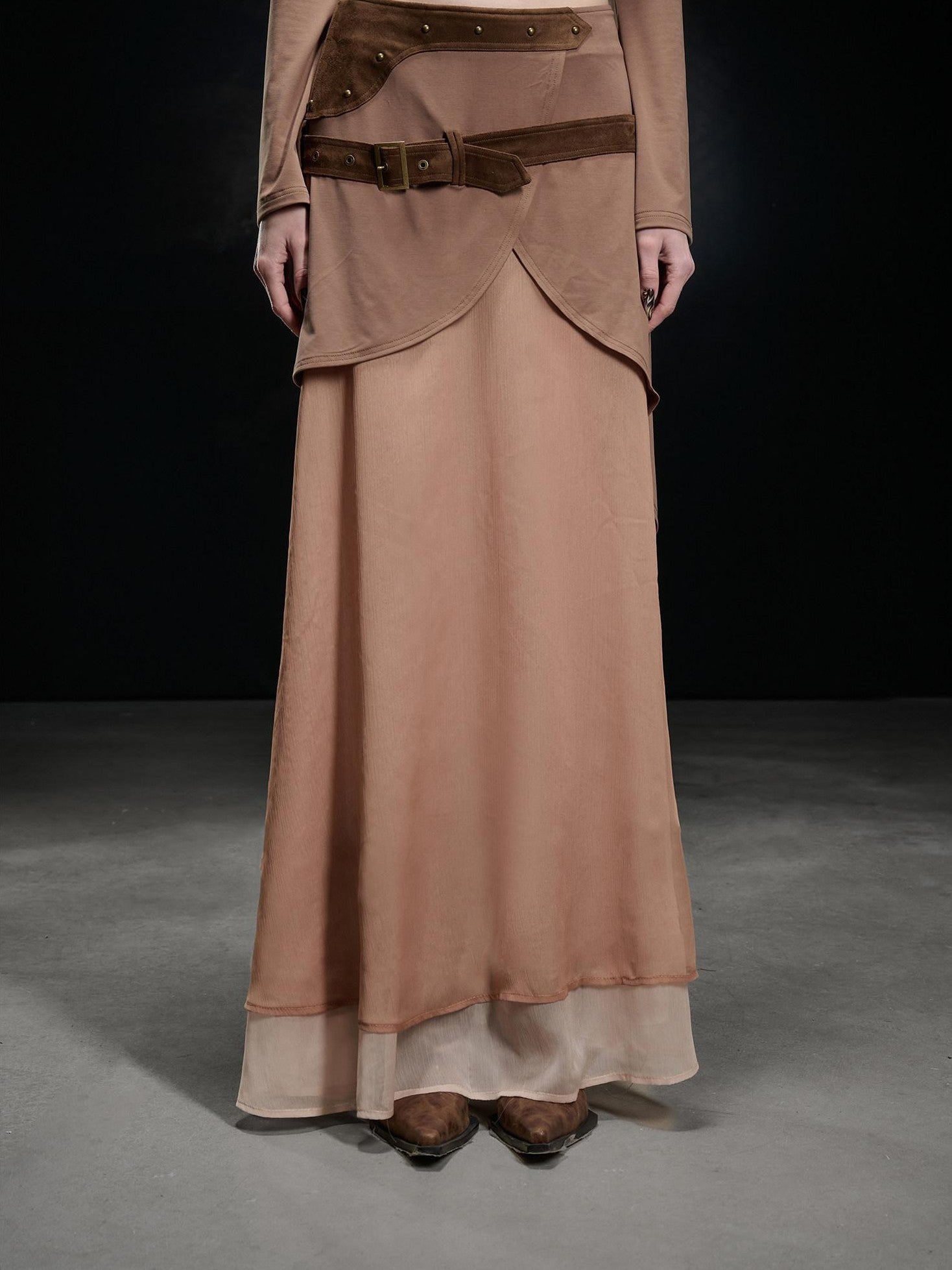 NORTH NODE Chiffon Spliced A Line Women&