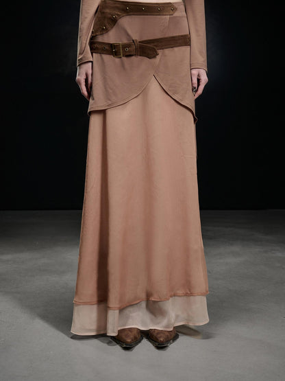 NORTH NODE Chiffon Spliced A Line Women&