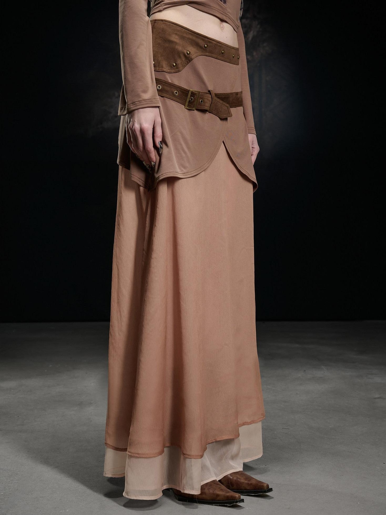 NORTH NODE Chiffon Spliced A Line Women&