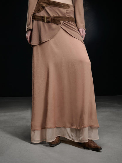 NORTH NODE Chiffon Spliced A Line Women&