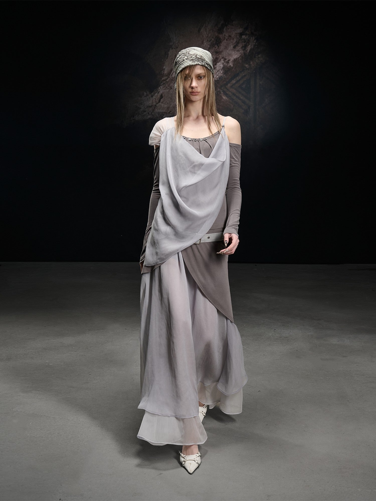 NORTH NODE Chiffon Spliced A Line Women&
