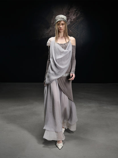 NORTH NODE Chiffon Spliced A Line Women&