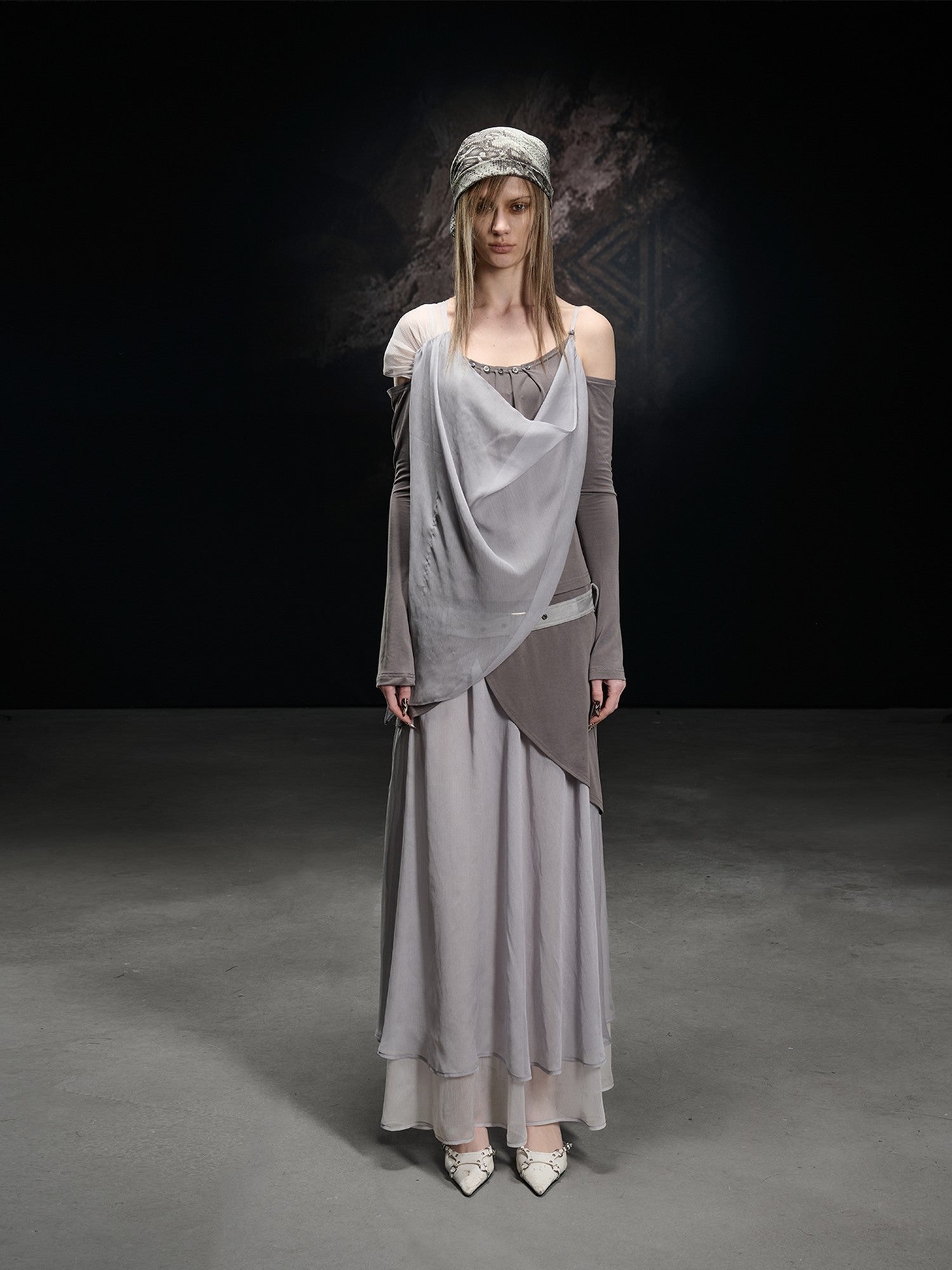 NORTH NODE Chiffon Spliced A Line Women&