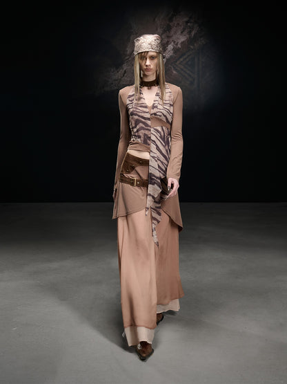 NORTH NODE Chiffon Spliced A Line Women&