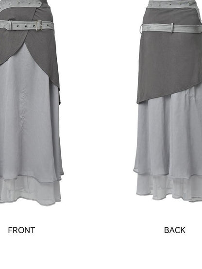 NORTH NODE Chiffon Spliced A Line Women&