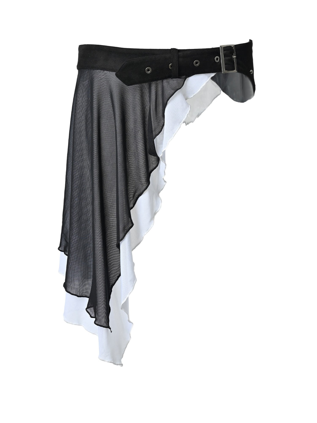 NORTH NODE Chiffon Spliced Faux Suede Irregular Women&