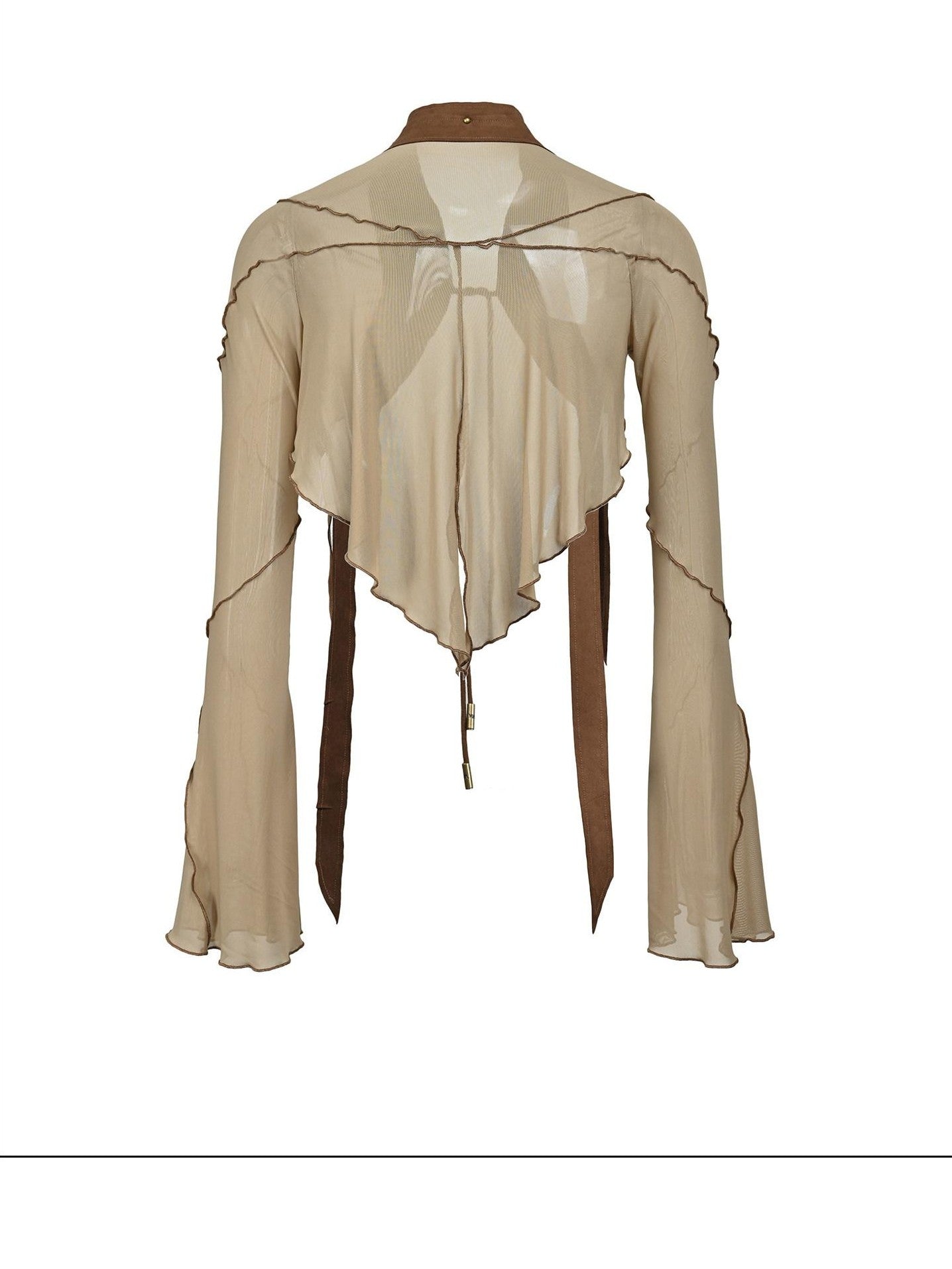 NORTH NODE Cicada Wing Asymmetrical Mesh Patchwork Women&