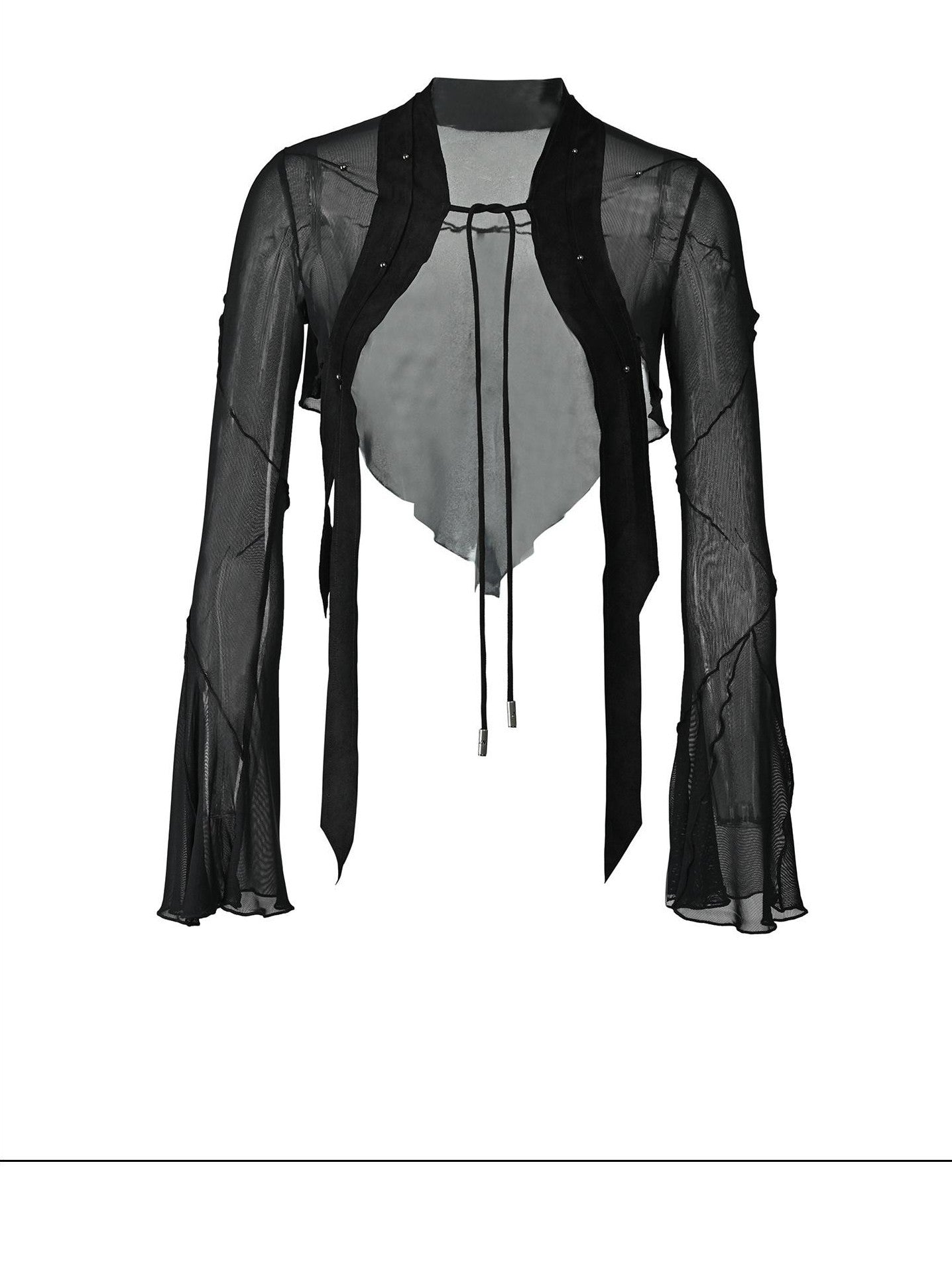 NORTH NODE Cicada Wing Asymmetrical Mesh Patchwork Women&