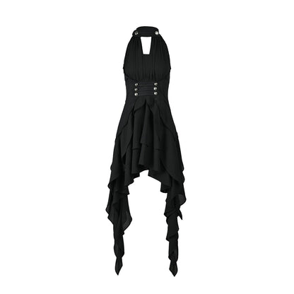 NORTH_NODE_Coin_Buckle_Pleated_Asymmetric_Ruffled_Hem_Women&