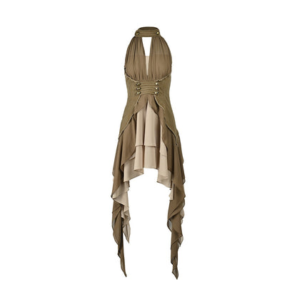 NORTH_NODE_Coin_Buckle_Pleated_Asymmetric_Ruffled_Hem_Women&
