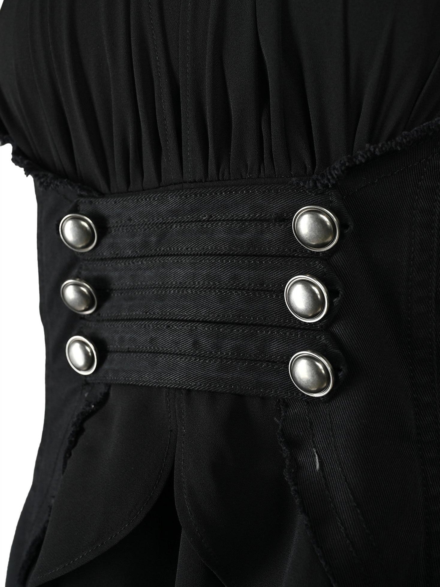 NORTH NODE Coin Buckle Pleated Asymmetric Ruffled Hem Women&