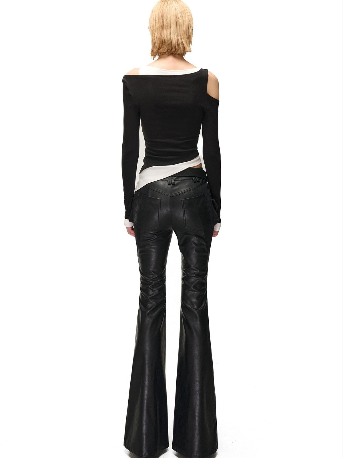 NORTH NODE Color Block Fake Two Piece Hollow Out Women&