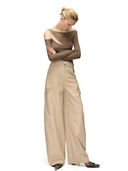 NORTH NODE Color Block Fake Two Piece Hollow Out Women&