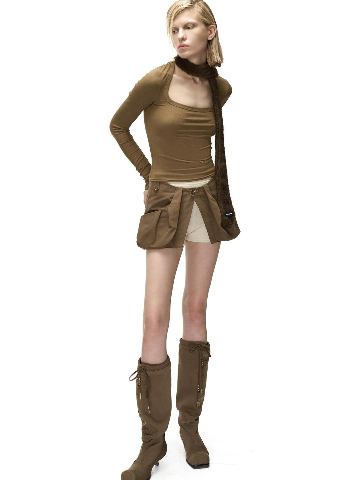 NORTH NODE Color Block Spliced Detachable Pockets Women&