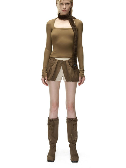 NORTH NODE Color Block Spliced Detachable Pockets Women&