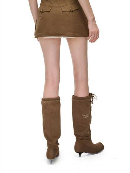 NORTH NODE Color Block Spliced Detachable Pockets Women&