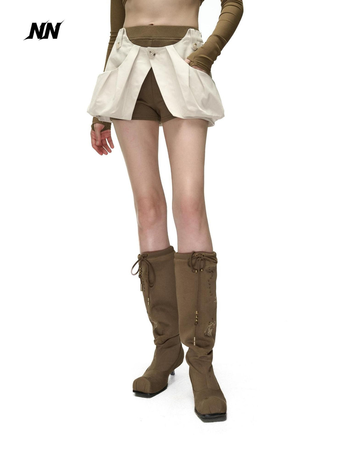 NORTH NODE Color Block Spliced Detachable Pockets Women&