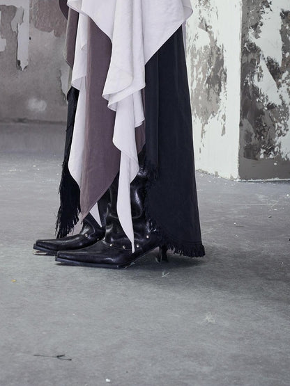NORTH NODE Colorblock Patchwork Layered Asymmetrical Women&