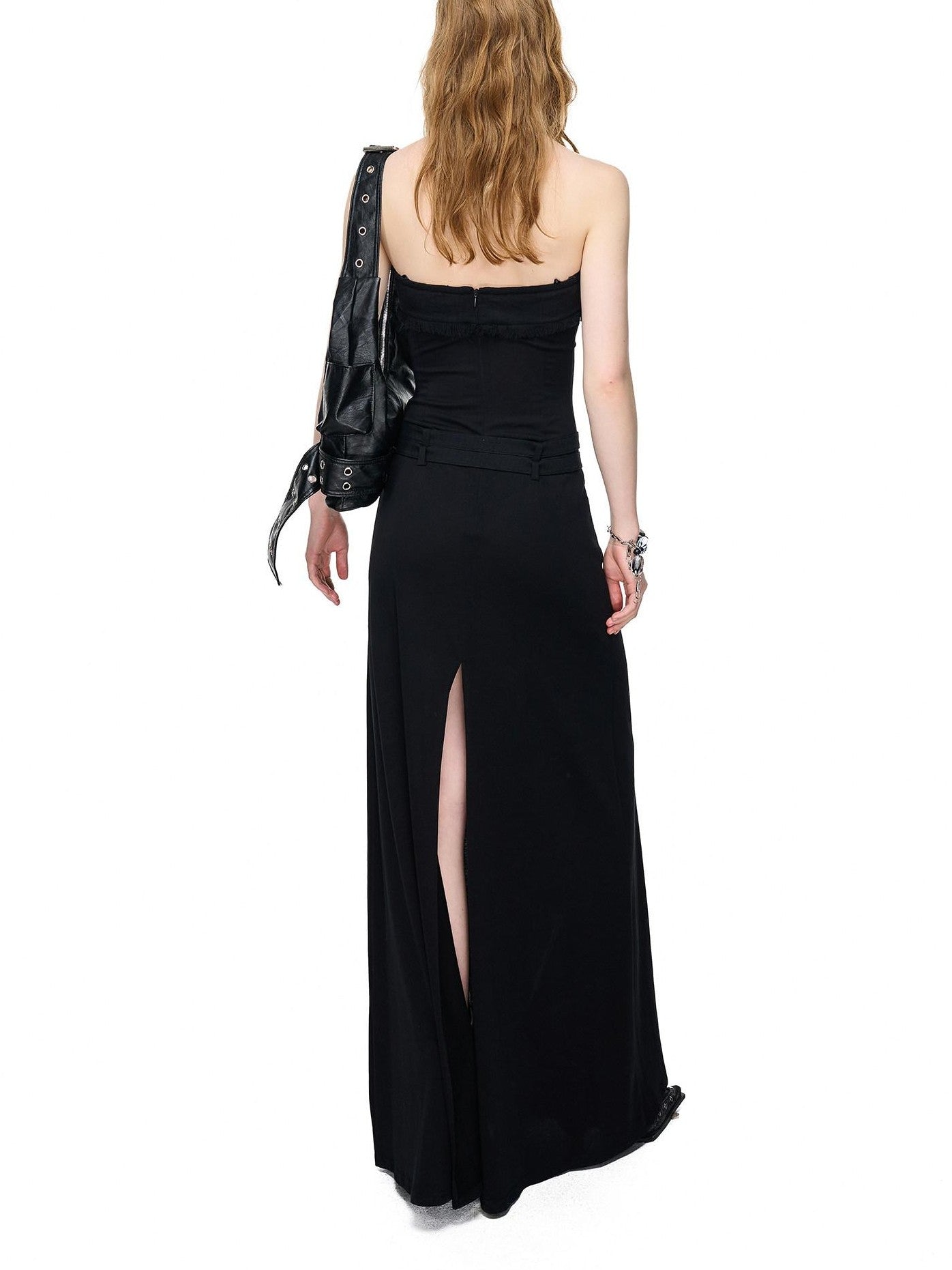 NORTH NODE Compass Print Hand Sewn Button Double Belt Splice Women&