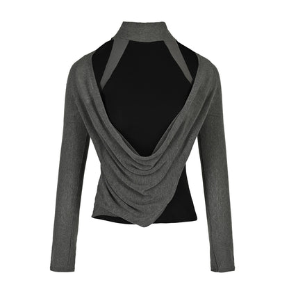NORTH_NODE_Cowl_Neck_Cold_Shoulder_Patchwork_Layered_Women&