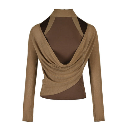 NORTH_NODE_Cowl_Neck_Cold_Shoulder_Patchwork_Layered_Women&