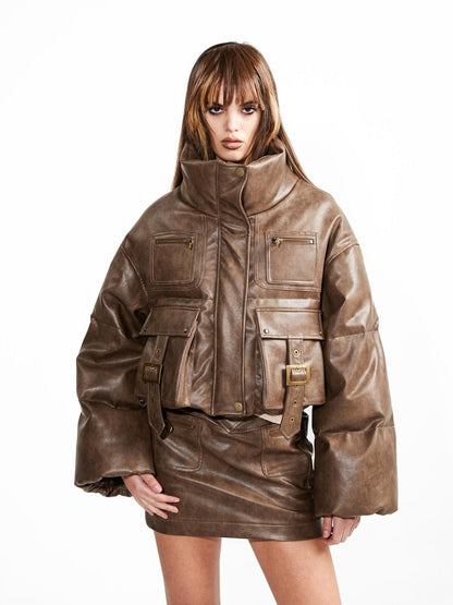 NORTH NODE Cropped 90 White Duck Down Insulated Women&